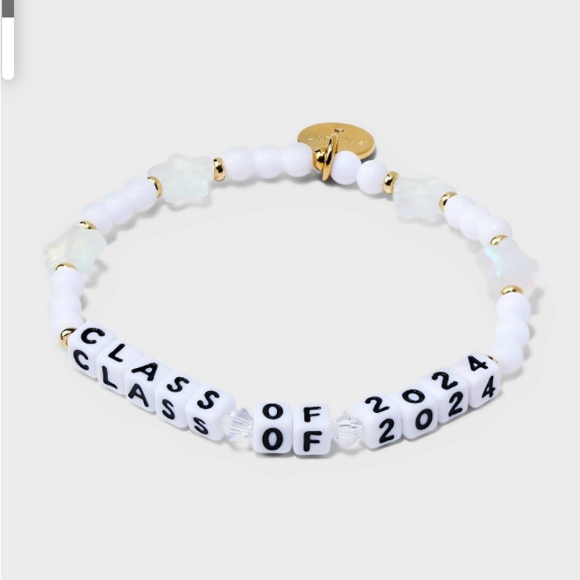 Little Words Project Class Of 2024 Beaded Bracelet - White SM 12$